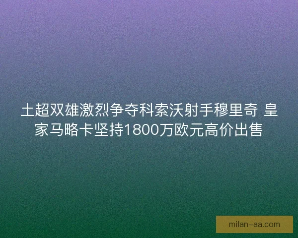 土超双雄激烈争夺科索沃射手穆里奇 皇家马略卡坚持1800万欧元高价出售